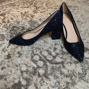 Blue Sequin Pumps